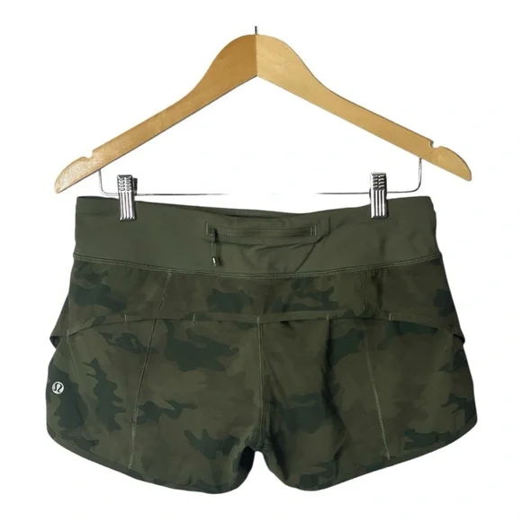 Lululemon Speed Shorts Savasana Camo Fatigue Green, Size 8 - Picture 2 of 4